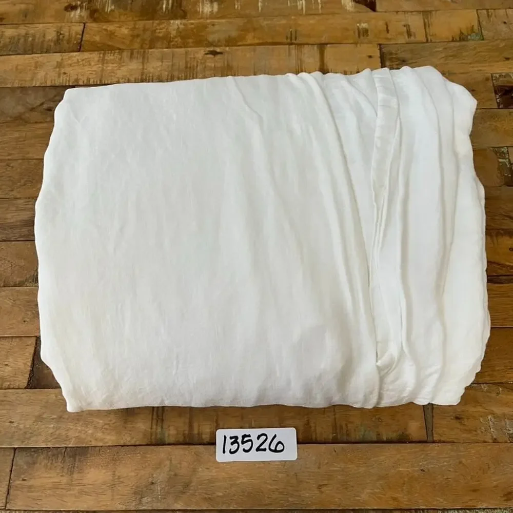 IKEA White Linen Duvet Cover Ties Closure 81